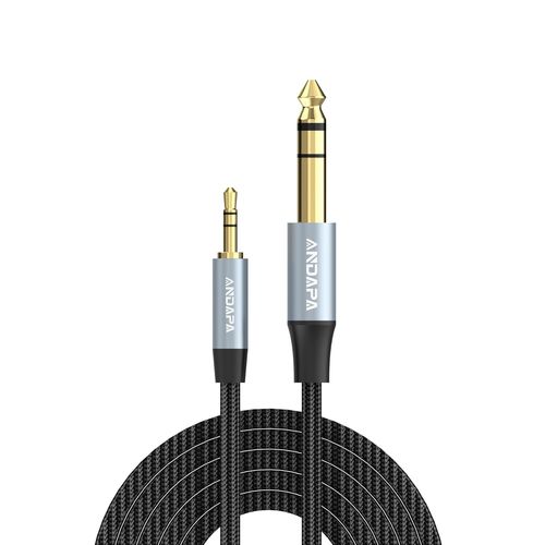 BHHBB-Câble audio stéréo 3,5mm vers 6,35mm bidirectionnel de 3 pieds pour guitare, iPod, ordinateur portable, dispositifs de home cinéma, enceintes et amplificateurs.