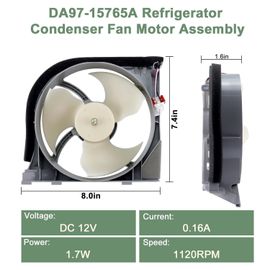 Moteur de ventilateur d'évaporateur de réfrigérateur,pièces de réfrigérateur adaptées au réfrigérateur Sam sung DA97-15765A DA31-00340A DA97-12842A DA97-15765C