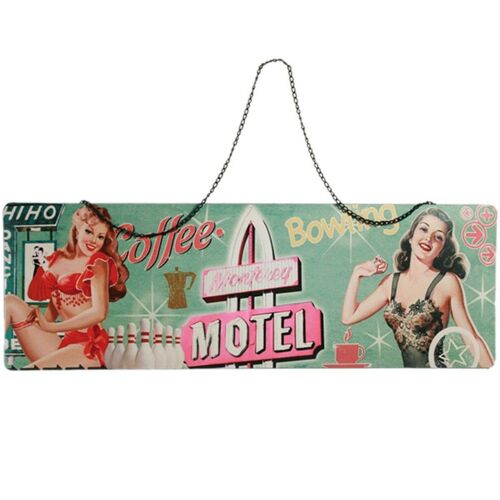 Plaque métal rétro pin-up Coffee Bowling