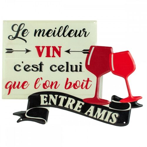 Plaque décorative métallique - Le meilleur Vin