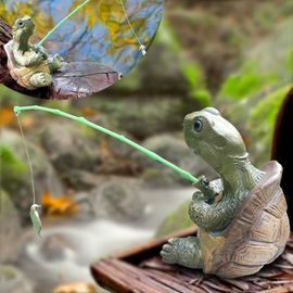 FIGURINE DÉCORATIVE TORTUE En Résine Idéale Pour Balcons De Pièce Et
