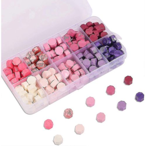 Perles De Cire À Cacheter Emballées Dans Une Boîte En Plastique, 24 Ou 10 Couleurs Perles De Cire À Cacheter Octogonales