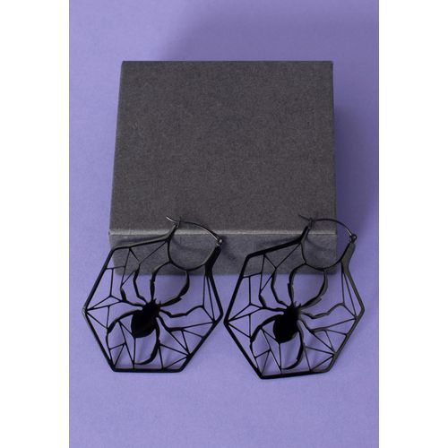 Wildcat - Spiderweb Black - Boucles D'oreilles - Noir - Onesize - Acier Inoxydable,Métal