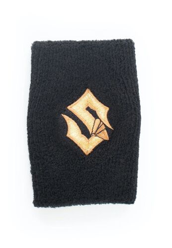 Sabaton - Gold Logo - Bracelet Éponge - Noir - Onesize - 85% Coton, 15% Élasthanne