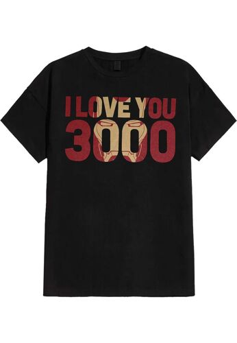 Iron Man - Love You 3000 - T-Shirt - Noir - L - 100% Coton,Jersey