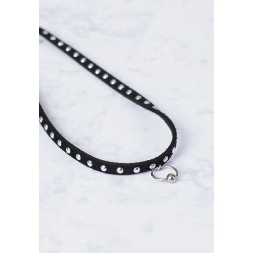 Wildcat - Ring Of O Studded Black - Choker - Noir - Onesize - 100% Polyester,Acier 316l,Faux Cuir
