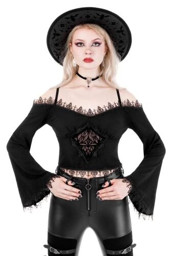 Restyle - Delphyne Black - Haut - Noir - S - 90% Polyamide, 10% Élasthanne,100% Polyester,Synthétiques 