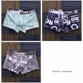Sous-Vêtements Pour Hommes Boxershorts Coton Homme Culottes Hommes Boxeurs Respirant Confortable Hommes Imprimé Caleçons Sexy Cuecas Calzoncillos -3pcsd-M 40-50kg