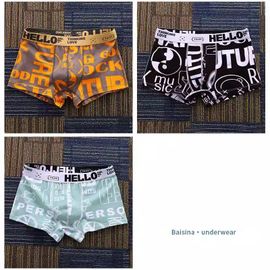 Sous-Vêtements Pour Hommes Boxershorts Coton Homme Culottes Hommes Boxeurs Respirant Confortable Hommes Imprimé Caleçons Sexy Cuecas Calzoncillos -3pcsw-Xl 60-70kg