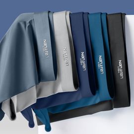 Boxer En Soie Glacée Pour Hommes,Short Respirant Noir,Sous-Vêtements Pour Hommes,Caleçon Sexy Ultra-Fin,5 Pièces/Ensemble -5-10-4xl(85-95kg)
