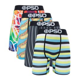 4 Pièces Sexy Hommes Sous-Vêtements Boxer Shorts Imprimer Boxershorts Culotte Cueca Mâle Culottes Lingerie Mode Caleçons Homme -Psd-4pcs18-M