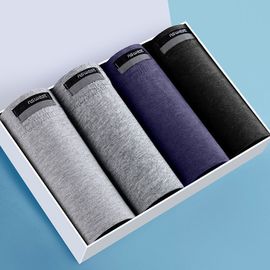 2/3/4/7 Pièces Boxer Hommes Culottes Caleçons Pur Coton Mâle Confortable Respirant Homme Boxershorts Sous-Vêtements Sexy Pour Hommes L-5xl -4pcs 4-11-2xl