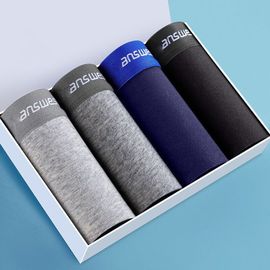 2/3/4/7 Pièces Boxer Hommes Culottes Caleçons Pur Coton Mâle Confortable Respirant Homme Boxershorts Sous-Vêtements Sexy Pour Hommes L-5xl -4pcs 4-4-2xl