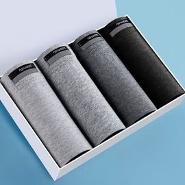 2/3/4/7 Pièces Boxer Hommes Culottes Caleçons Pur Coton Mâle Confortable Respirant Homme Boxershorts Sous-Vêtements Sexy Pour Hommes L-5xl -4pcs 4-10-L