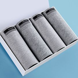 2/3/4/7 Pièces Boxer Hommes Culottes Caleçons Pur Coton Mâle Confortable Respirant Homme Boxershorts Sous-Vêtements Sexy Pour Hommes L-5xl -4pcs 4-9-L