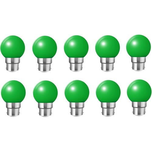 Kalanka-10x B22 Ampoule Rouge 2w Ampoule Couleur Économie D'énergie Couleur À Led 200lm Adapté Aux Décoration Ac 220v-240v Vert