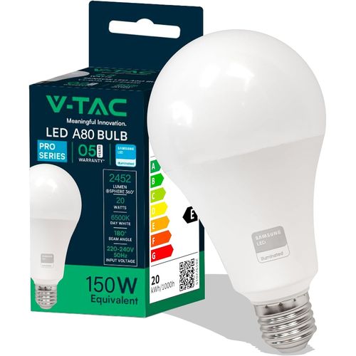 Ampoule Led Culot E27 20w (Équivalent 150w) A80-2452 Lumen - 4000k Blanc Neutre - Ouverture Du Faisceau Lumineux 200° - Efficacité Maximale Et Économie D'énergie