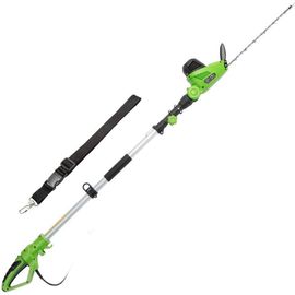 ASFASFq-BAKAJI Taille-haie télescopique électrique avec Tige Extensible, Taille Haies Lame 41 cm avec Inclinaison, Lame réglable, Entretien du Jardin, Coupe-Bordures (460 W jusqu'à 240 cm)