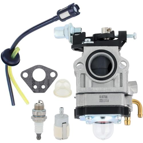 SUBZONAL-Carburateur pour débroussailleuse 52cc 49cc 43cc Carbu Kit avec joint, tuyau, bougie d'allumage et filtre à essence, Convient à une grande variété de tondeuses à gazon, débroussailleuses