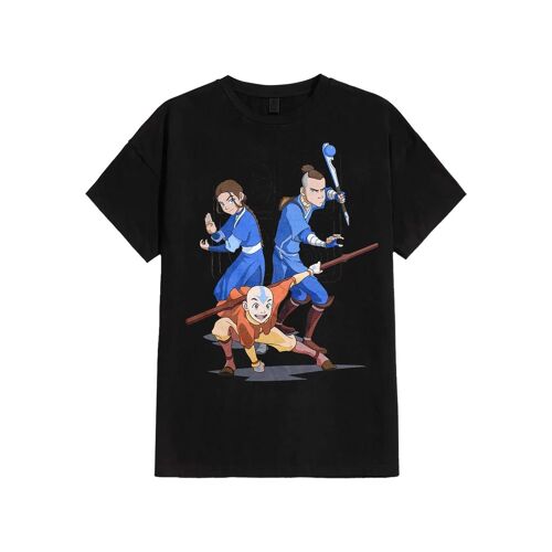 Avatar: The Last Airbender - Group Shot - T-Shirt - Noir - L - 100% Coton,Jersey