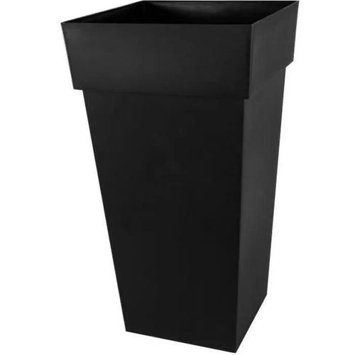 Vase Haut Carré Toscane Xxl Anthracite - 43.3x43.3x80cm 98l - Eda Plastiques