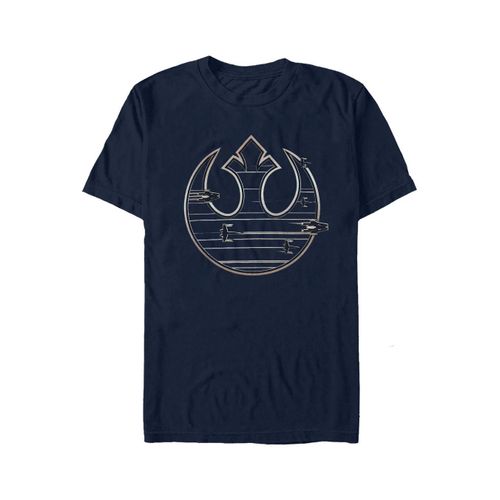 Star Wars - Gold Rebel Logo Navy - T-Shirt - Bleu - S - 100% Coton,Jersey