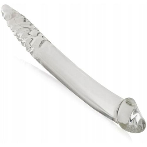 Gode En Verre Double Face Double Pénis Vagin-Anal Sexe Dong