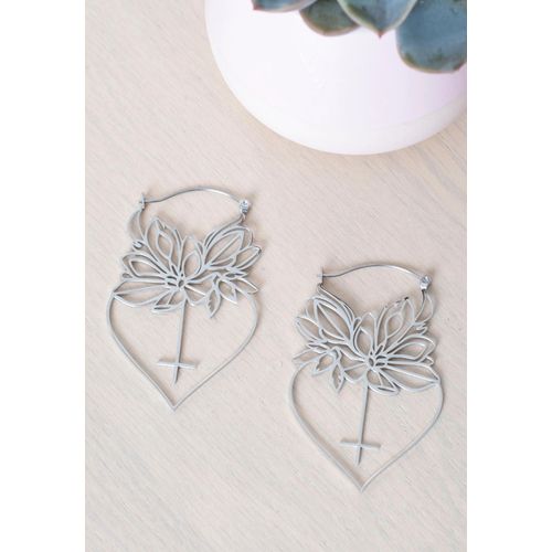 Wildcat - Dahlia Silver - Boucles D'oreilles - Gris - Onesize - Acier Inoxydable,Métal