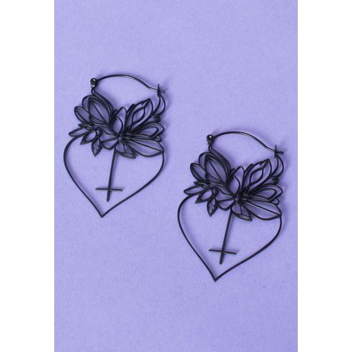 Wildcat - Dahlia Black - Boucles D'oreilles - Noir - Onesize - Acier Inoxydable,Métal