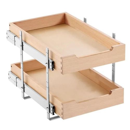 Organiseur D'armoire Coulissant-Vevor-Tiroir Coulissant Cuisine-2 Niveaux-315 X 533 Mm-Pour Cuisine, Garde-Manger, Salle De Bain