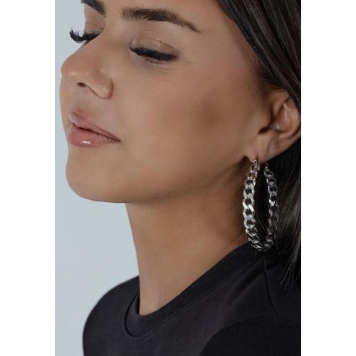 Wildcat - Curbchain Hoops Silver - Boucles D'oreilles - Gris - Onesize - Acier 316l,Métal