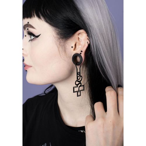 Wildcat - Cross Snake Sinner Black - Boucles D'oreilles - Noir - Onesize - Acier Inoxydable,Métal