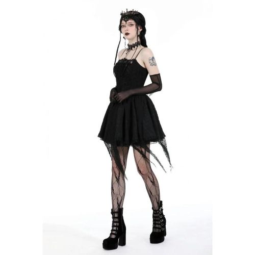 Dark In Love - Gothic Twine Tied The Chest Strap - Robe - Noir - Xs - 98 % Polyester, 2 % Élasthanne