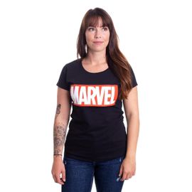 Marvel Comics - Logo - Girly - Noir - L - 100% Coton,Jersey