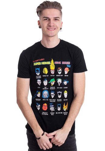 Justice League - Superhero Issues - T-Shirt - Noir - M - 100% Coton,Jersey