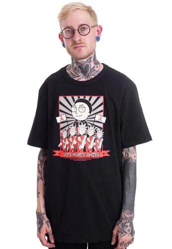 Rick And Morty - Vote Morty - T-Shirt - Noir - L - 100% Coton,Jersey