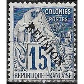 Ilde De La Réunion, Colonie Française 1891, Beau Timbre Classique Yvert 22, Type Alphée Dubois 15c. Bleu, Surchargé "Reunion", Oblitéré, Tbe, Cote 8 Euros.