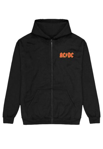 AC/DC - Logo Back Print - Sweat Zippé - noir - M - 80 % coton, 20 % polyester,Transpirer