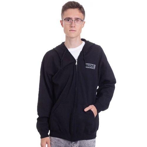 Marvel Comics - Logo - Sweat Zippé - Noir - L - 50% Coton, 50% Polyester,Transpirer