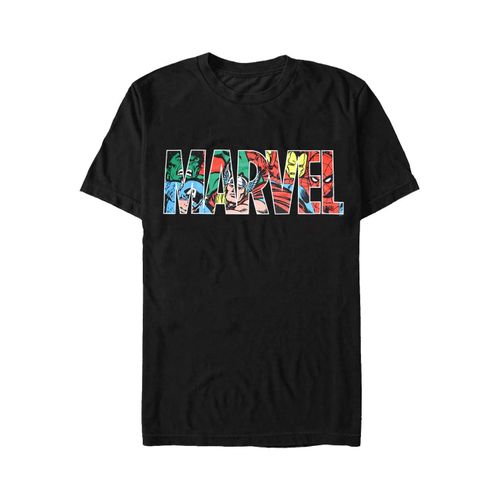 Marvel Comics - Logo Character Infill - T-Shirt - Noir - L - 100% Coton,Jersey