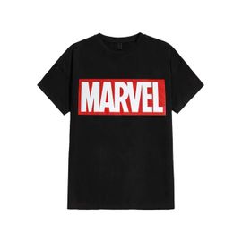 Marvel Comics - Simple Logo - T-Shirt - Noir - Xxl - 100% Coton,Jersey