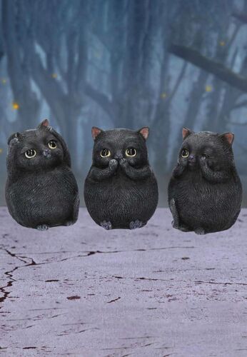 Nemesis Now - Three Wise Fat Cats - Figurine - Noir - Onesize - Résine,Résine
