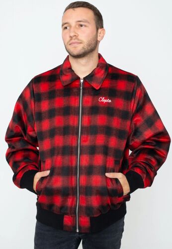 Cleptomanicx - Checker Black - Veste - Rouge - M - 100% Polyester,60 % Polyester, 40 % Laine