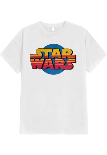 Star Wars - Retro Logo White - T-Shirt - Blanc - S - 100% Coton,Jersey