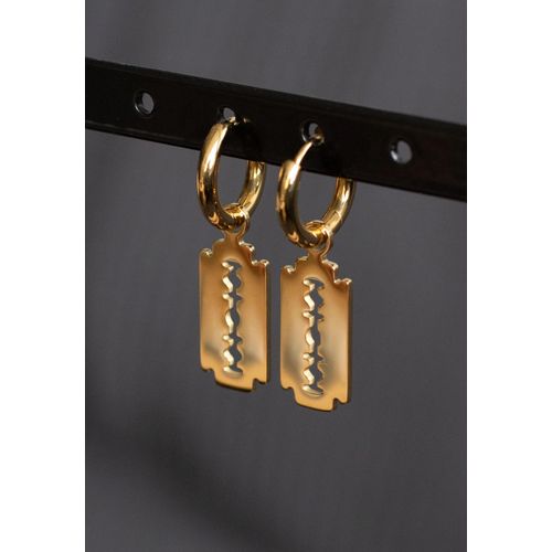 Wildcat - Little Razorblade Hoops (Pair) Gold - Boucles D'oreilles - Jaune - Onesize - Acier 316l,Métal