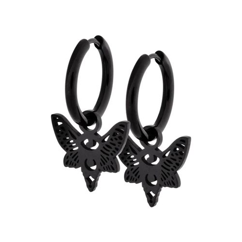 Wildcat - Little Moth Hoops (Pair) Black - Boucles D'oreilles - Noir - Onesize - Acier Inoxydable,Métal