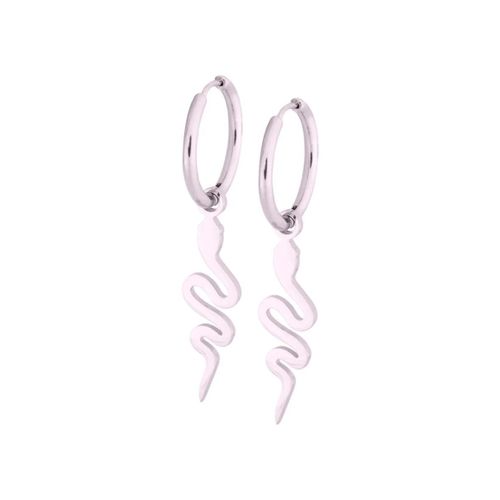 Wildcat - Snake Hoops (Pair) Silver - Boucles D'oreilles - Gris - Onesize - Acier Inoxydable,Métal