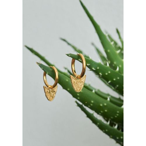 Wildcat - Little Sphynx Gold Hoops - Boucles D'oreilles - Jaune - Onesize - Acier Inoxydable,Métal