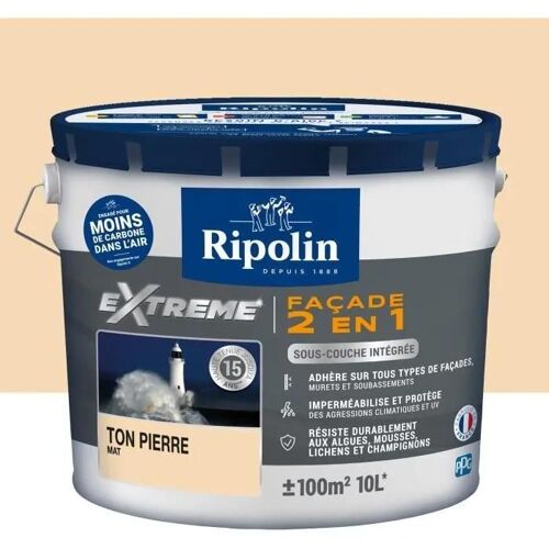 Peinture Ripolin EXTREME FACADE pierre mat 10L