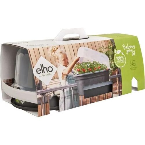 Elho - Gb Balconniere Set De Cult 55 - Living Noir - L 55 X B 28.5 X H 25 Cm - Balcon - 100% Recyclé